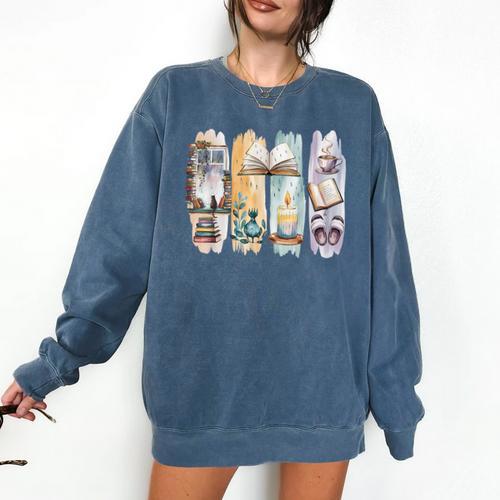 Coquette Bookworm Reading Enthusiast Book Lover Book Comfort Colors Sweatshirt - Bookorys UK