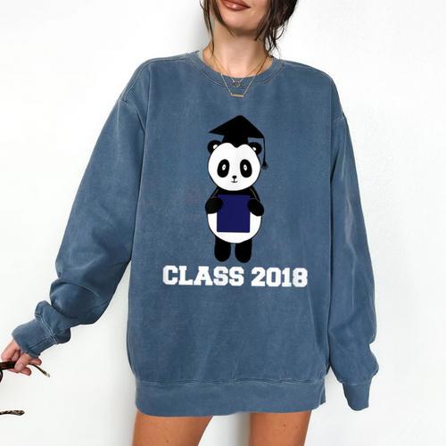 Cute Graduation Panda Class 2018 Comfort Colors Sweatshirt - Best Gift Smart