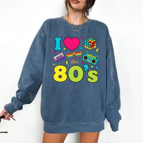 Dad I Love The 80's Retro 80s Nostalgia For Dad Premium Tri-Blend Comfort Colors Sweatshirt - Figerry