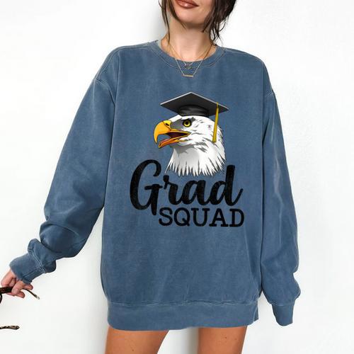 Eagle Grad Squad Class Of 2019 Graduation Comfort Colors Sweatshirt - Best Gift Smart