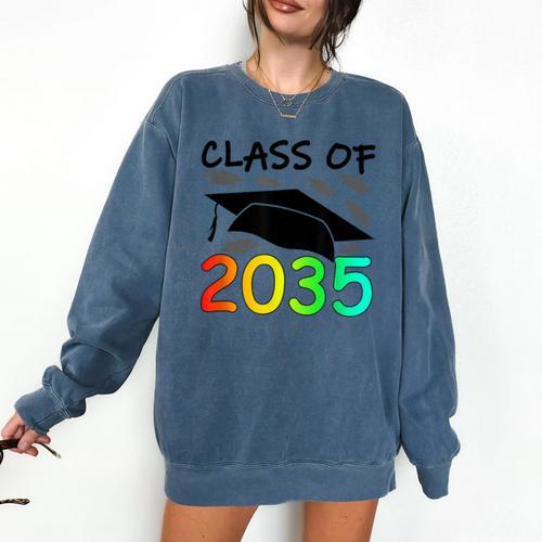 Graduation Class Of 2035 Hand Prints Space Pre-K -12th Grade Comfort Colors Sweatshirt - Best Gift Smart
