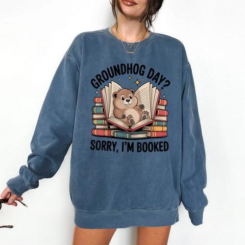 Groundhog Day Librarian Book Lover Reader Library Comfort Colors Sweatshirt - Bookorys AU