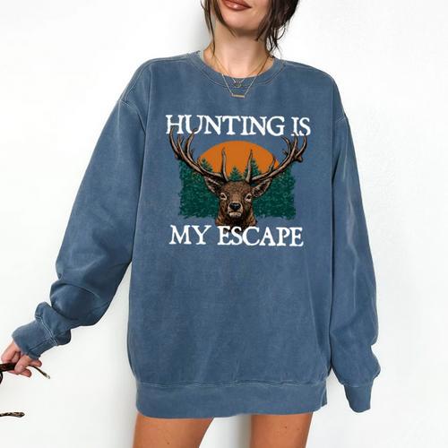 Hunting Is My Escape Introvert Hunter Antisocial Comfort Colors Sweatshirt - Raresse