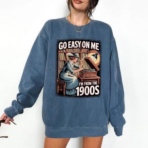 I'm From The 1900s Vinyl Record Lover For Women Raglan Baseball Tee Comfort Colors Sweatshirt - Figerry