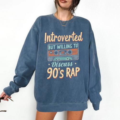 Introverted But Willing To Discuss 90s Rap Premium Tri-Blend Comfort Colors Sweatshirt - Raresse