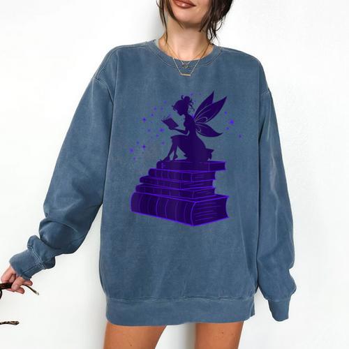 Kawaii Fairy Bookish Book Lover Library Read Comfort Colors Sweatshirt - Bookorys