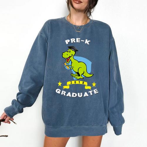 Kids Dinosaur Pre-K Graduation TShirt Kids Preschool Graduation Comfort Colors Sweatshirt - Best Gift Smart