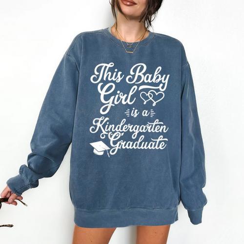 Kids Girls Kindergarten Graduation Outfit Comfort Colors Sweatshirt - Best Gift Smart
