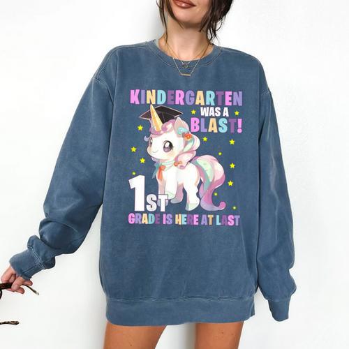 Kindergarten Graduation Unicorn Kindergarten Graduate Girls Comfort Colors Sweatshirt - Best Gift Smart