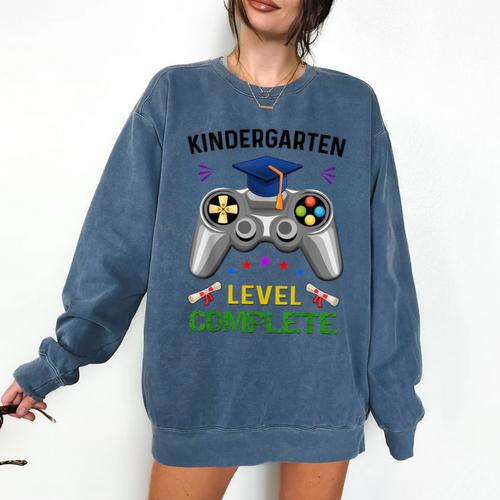 Kindergarten Level Complete Graduation Class 2023 Gamer Kids Comfort Colors Sweatshirt - Best Gift Smart
