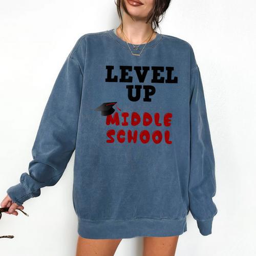 Level Up Middle School 5th Grade Graduation Comfort Colors Sweatshirt - Best Gift Smart