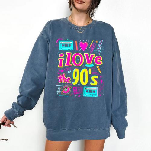 I Love The 90'S 90s Nostalgia Premium Tri-Blend Comfort Colors Sweatshirt - Figerry