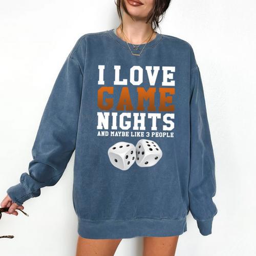 I Love Game Nights Host And Maybe 3 People Introvert Comfort Colors Sweatshirt - Raresse