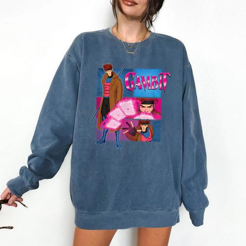Marvel X-Men '97 Vintage Classic Gambit Comic Book Panels Comfort Colors Sweatshirt - Bookorys