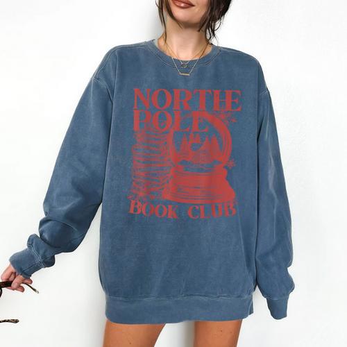 North Pole Book Club Christmas Comfort Colors Sweatshirt - Bookorys