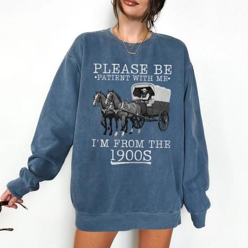 Please Be Patient With Me I'm From The 1900s Humorous Saying Premium Tri-Blend Comfort Colors Sweatshirt - Figerry