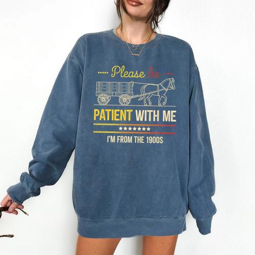 Please Be Patient With Me I'm From The 1900s Vintage Sarcasm Premium Comfort Colors Sweatshirt - Figerry