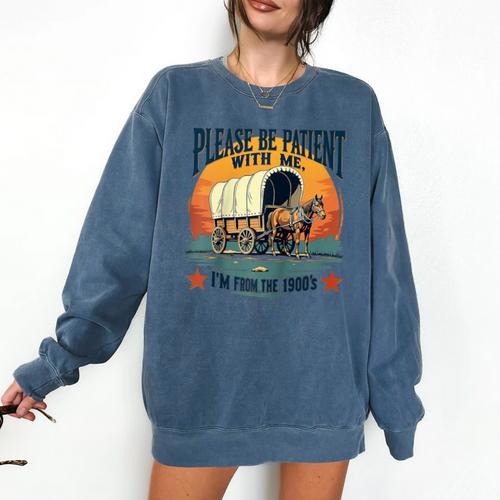 Please Be Patient With Me I'm From The 1900s Women Men Raglan Baseball Tee Comfort Colors Sweatshirt - Figerry