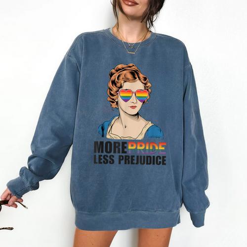 Pride And Prejudice Book Jane Austen Merch LGBTQ Comfort Colors Sweatshirt - Bookorys UK