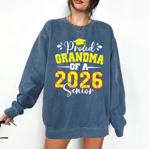 Proud Grandma Of A 2026 Senior Softball Graduation Matching Comfort Colors Sweatshirt - Best Gift Smart