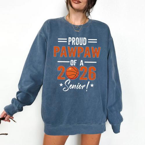 Proud PAW PAW Of 2026 Senior Basketball Student Graduation Comfort Colors Sweatshirt - Best Gift Smart