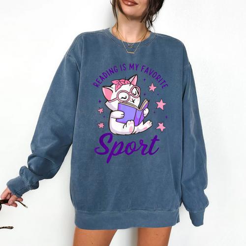 Reading Is My Favorite Sport Saying Quote Book Lovers Comfort Colors Sweatshirt - Bookorys
