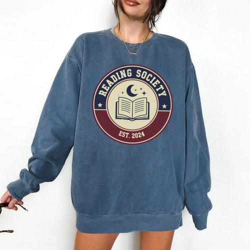 Reading Society Est 2024 Vintage Book Club Comfort Colors Sweatshirt - Bookorys AU