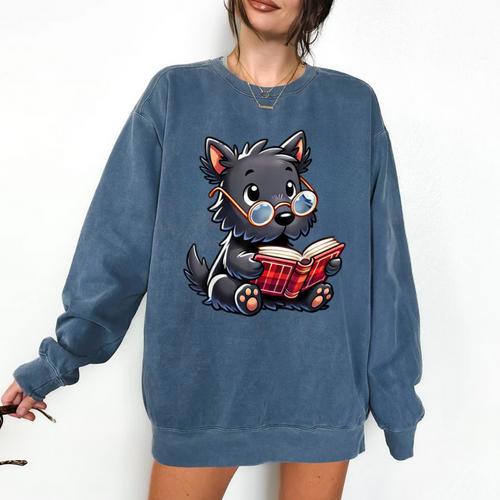 Scottish Terrier Reading a Book Dog Comfort Colors Sweatshirt - Bookorys DE