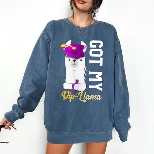 Senior Graduation 2020 Got My Dip-Llama Diploma Llama Pun Comfort Colors Sweatshirt - Best Gift Smart
