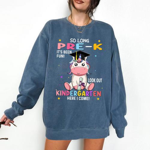 So Long Pre k Graduation 2025 Look Out Kindergarten Girls Premium Tri-Blend Comfort Colors Sweatshirt - Best Gift Smart
