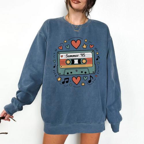 Summer ’95 Retro Cassette Tape Nostalgia Music Lover Premium Tri-Blend Comfort Colors Sweatshirt - Figerry