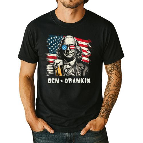 4th Of July Franklin Ben Drankin American Dad Men Women Men's Casual T-Shirt - Father's Day Fun