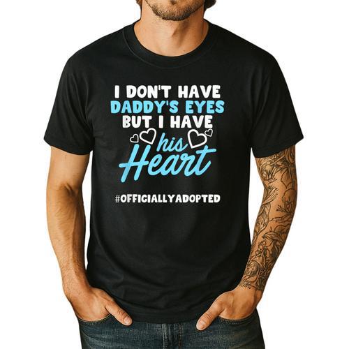 Adoption Announcement Day Dad Heart Small Men's Casual T-Shirt - Father's Day Fun