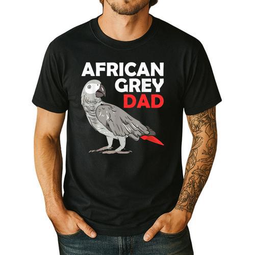 African Grey Parrot Dad Congo Bird Father Men's Casual T-Shirt - Father's Day Fun
