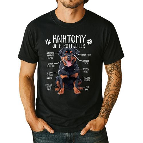 Anatomy Rottweiler Dog Owner Rottie Dad Mom Pet Lover Men's Casual T-Shirt - Father's Day Fun
