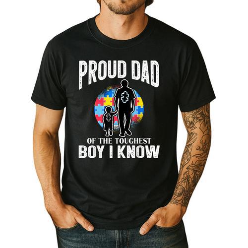 Autism Awareness For Proud Dad Support Autistic Kids Men's Casual T-Shirt - Father's Day Fun
