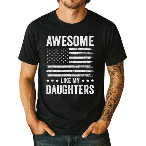 Awesome Like My Daughters Men Fathers Day Dad Men's Casual T-Shirt - Father's Day Fun