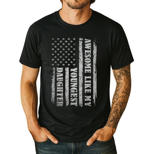 Awesome Like My Youngest Daughter Men For Dad Men's Casual T-Shirt - Father's Day Fun