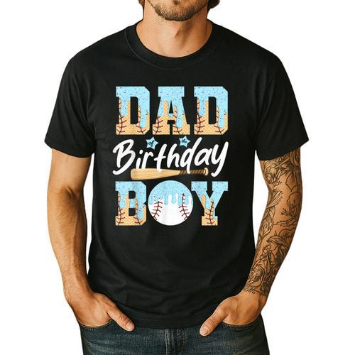 Baseball Ice Cream Drip Dad Of The Birthday Boy Baseball Men's Casual T-Shirt - Father's Day Fun
