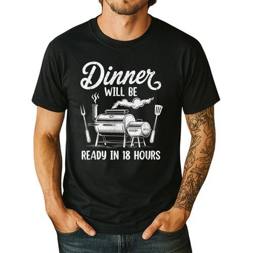 Bbq Men Smoking Meat Smoker Grilling Barbecue Dad Men's Casual T-Shirt - Father's Day Fun