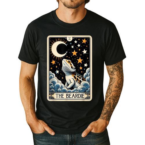 Bearded Dragon Tarot Card Beardie Mom Beardie Dad Men Women Men's Casual T-Shirt - Father's Day Fun