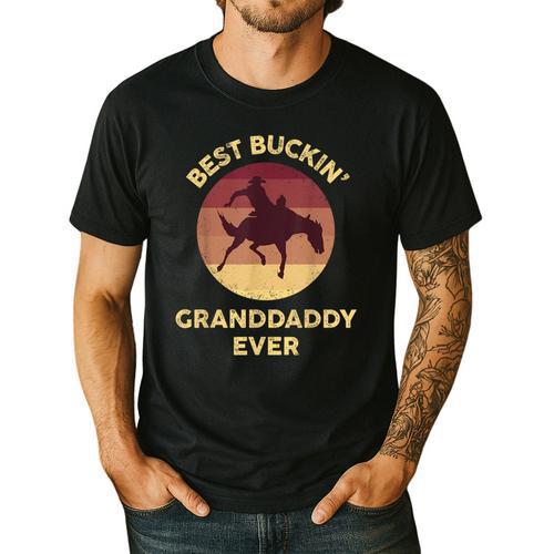Best Buckin' Granddaddy Western Rodeo Cowboy Bucking Horse Men's Casual T-Shirt - Father's Day Fun