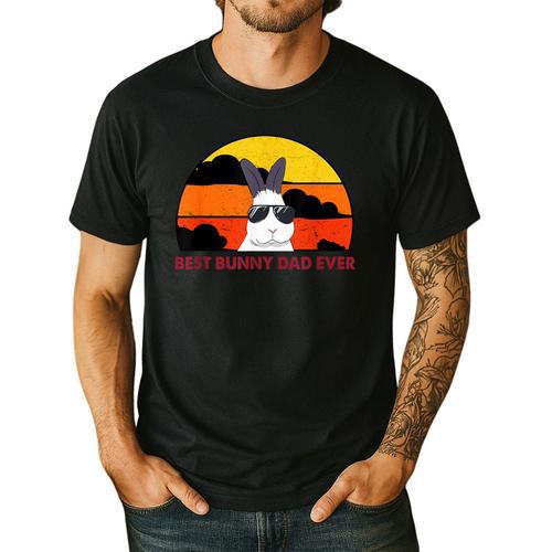 Best Bunny Dad Ever Rabbit Jumper Dad Men's Casual T-Shirt - Father's Day Fun