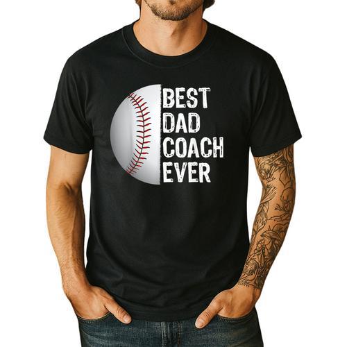 Best Dad Coach Ever Baseball For Sport Lovers Men's Casual T-Shirt - Father's Day Fun