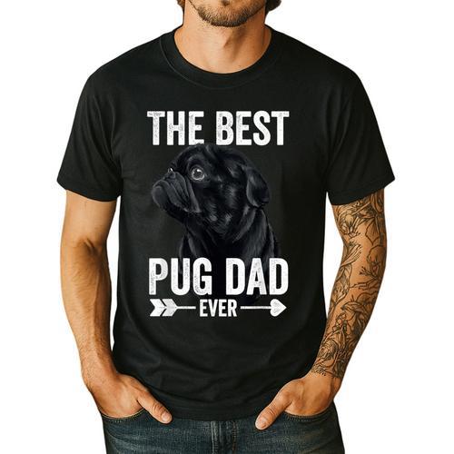Best Pug Dad Ever Fathers Day Cute Daddy Dad Pug Men's Casual T-Shirt - Father's Day Fun