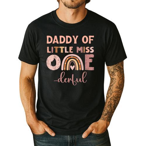 Boho Daddy Of Miss Onederful 1st Birthday Girl Cute Small Men's Casual T-Shirt - Father's Day Fun