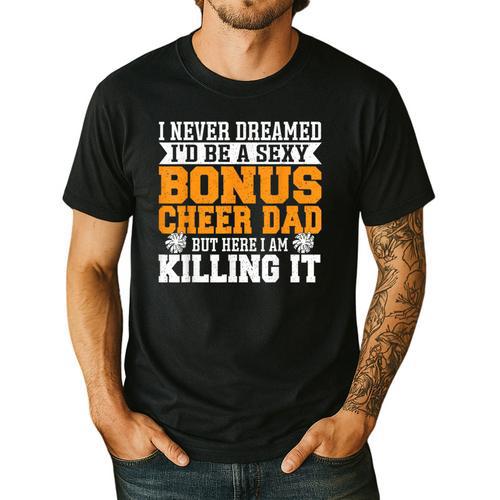 Bonus Cheer Dad Cheer Step Dad Men's Casual T-Shirt - Father's Day Fun