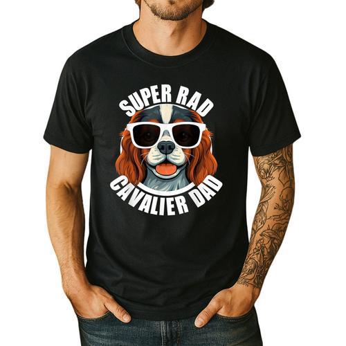 Cavalier King Charles Spaniel Dad Father’s Day Men's Casual T-Shirt - Father's Day Fun