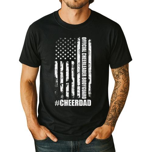 Cheer Dad Bodyguard Family Father Cheerleader Squad Men's Casual T-Shirt - Father's Day Fun