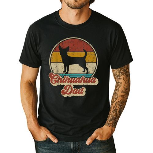 Chihuahua Dad Dog Lover Men Chihuahua Dog Vintage Men's Casual T-Shirt - Father's Day Fun